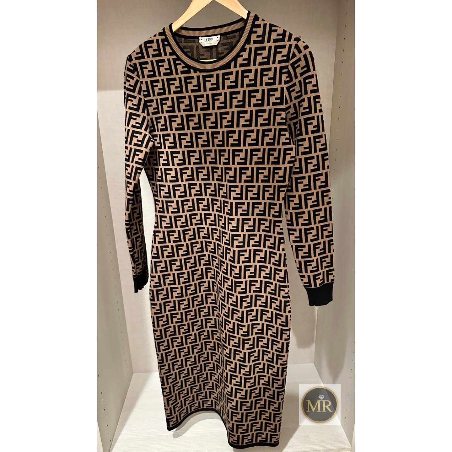 Fendi brown discount viscose dress