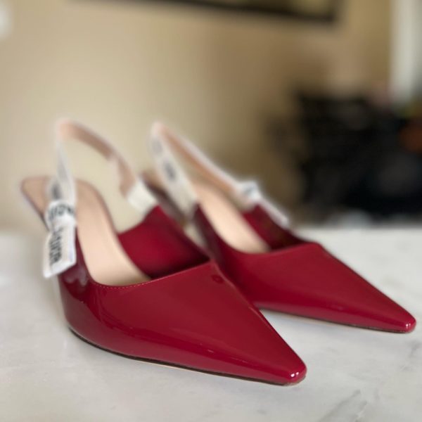 USED ONCE RED KITTEN HEELS IN PATENT LEATHER. - Image 2